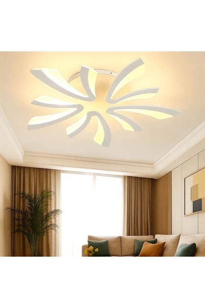 Elektroyou MS59005-5 Modern 3 Renk Ledli Plafonyer Beyaz Lüks 5'Lİ Ledli Avize