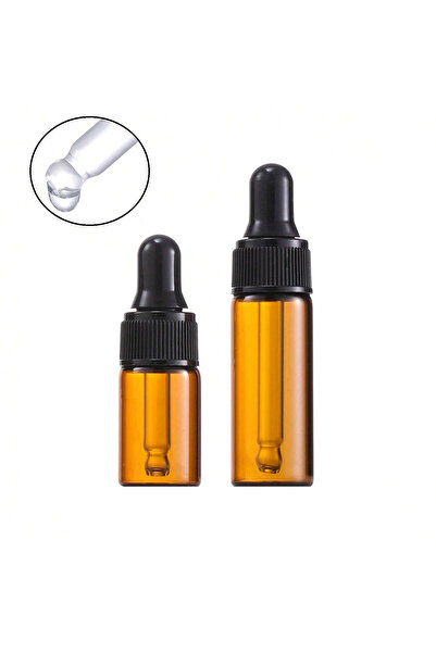 Choice 5ml 10pcs Dark Amber Glass Dropper Bottles 1ml 2ml 3ml 5ml Tincture Bo...
