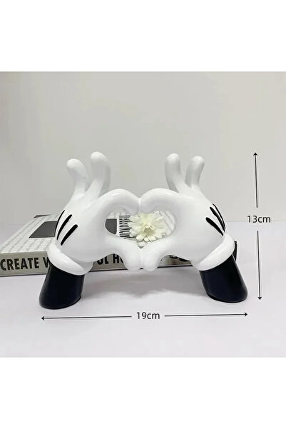 Choice1 MINISO Style-B Aesthetic Mickey Hand Figurines Statue Resin Mickey Mo...