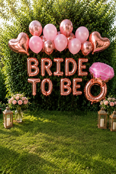 Mosby Bride To Be Balon Seti Rose Gold Bekarlığa Veda Parti Süsü Pembe Krom R...