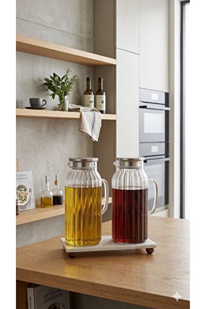 LeylArt Marble Stantl Glass Oil Container-Vinegar Container-Milk Container 15...