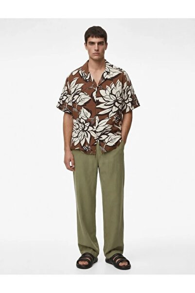Koton Viscose Pocket Detailed Double-Legged Summer Trousers with Tie Waist