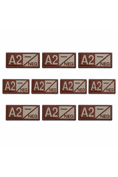 brodezcu Set of 10 embroidered patches, emblems, Embroidered blood group A2 N...