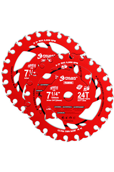 Choice 184mm 20mm Wood Cutting 2PCS PAYA 7-1/4Inch 24Teeth Light Weight Wood ...