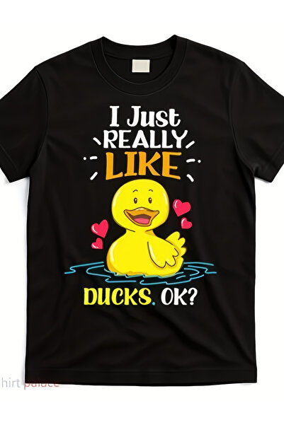 yiou trendy clothing Men's Fun "I Love Ducks" T-shirt