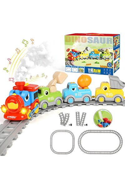 KidProtect Circuit Trenulet Jucarie Electric Copii Builders Train, Abur Real,...