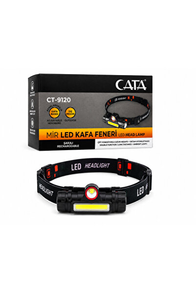 Cata CT-9120V Mir LED Kafa Feneri Şarjlı Ayarlanabilir Bantlı Outdoor Kamp Fe...