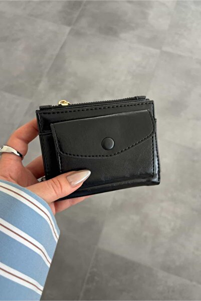 Yuka Atelier Sirius Minimal Snap Detailed Medium Wallet