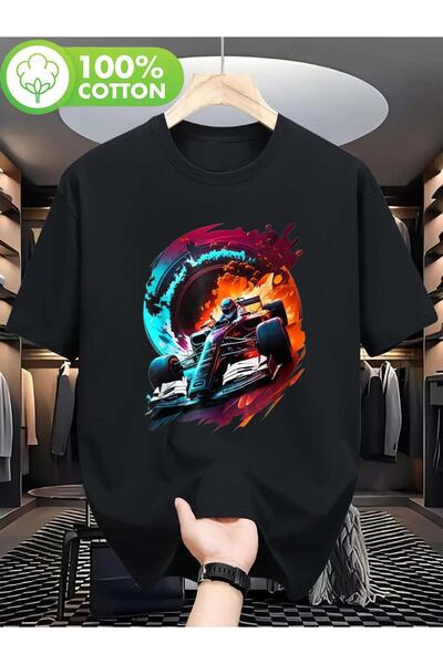 bolivia's Men's Retro Formula Racing Graphic T-Shirt - 100% Cotton Black Tee ...