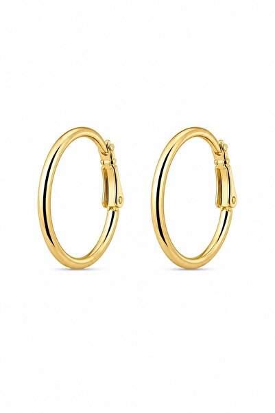BEREN KILIÇ Xuping 14 Ayar Altın Kaplama Büyük Halka Küpe – Minimal Gold Hoop