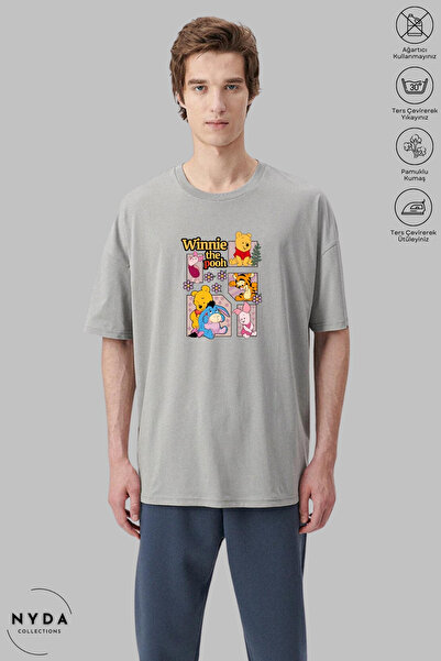 Nyda Collections Tricou oversize cu mânecă scurtă din bumbac imprimat Winnie ...