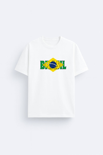 AYDESİGN Tricou alb din țesătură 100% bumbac, imprimat cu echipa națională de...