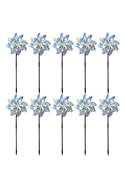 Choice1 10pcs Silver A 2/10pcs Bird Repellent Windmill Practical 8 Leaves DIY...