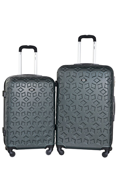 KTMC 2-Piece ABS Luggage Set 24/28 inches Checked Suitcases, KTMC-9191 Blacki...