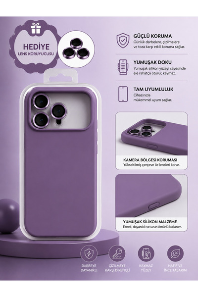 HYPERSOFT Iphone 17 Pro (6.3 inç) Uyumlu İçi Kadife Dışı Leke Tutmaz Lansman ...
