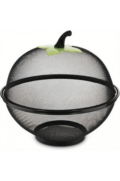 Choice 25cm Metal Fruit Basket with Mesh Cover, Kitchen Storage Rack, Suitabl...