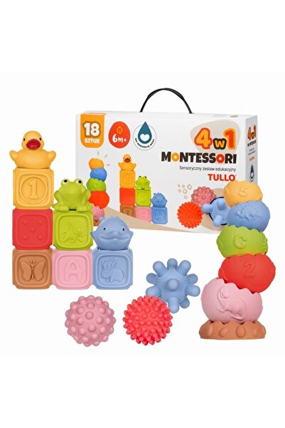 TULLO Blocuri Senzoriale – Set Educativ Montessori 18 Piese
