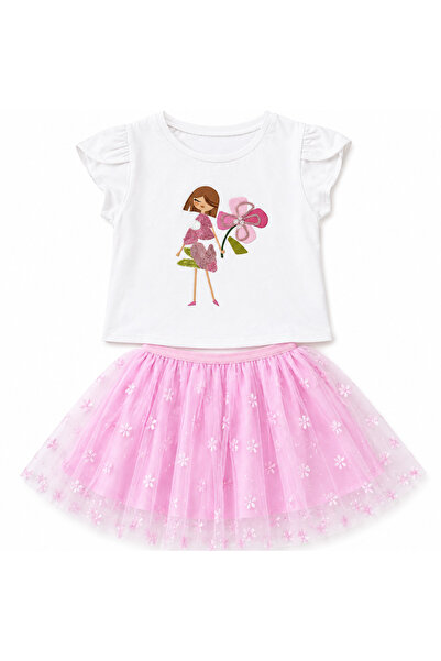 MAYORAL Girl's Tulle Skirt and Sequin Blouse Double Set L25Y3946