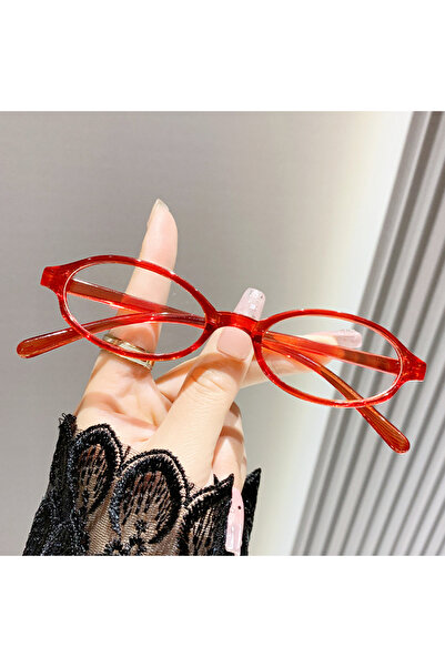 Choice3 نظارات نسائية حمراء بيضاوية الشكل بتصميم ريترو Y2K، نظارات زجاجية بإط...