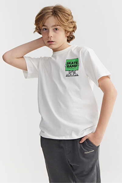 PAULMARK Boy's Printed Basic T-Shirt