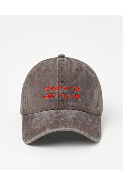Tresore I'D Rather Be with My Cat Embroidered Hat / "I'D Rather Be with My Ca...