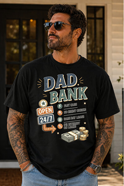 Büşra Çetin Dad Bank Oversized Men's T-Shirt, Dad T-Shirt, Grandpa T-Shirt, W...