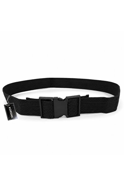 KORDAK Black Outdoor Adjustable Tactical Belt - 5 cm Belt with Hard Fabric Clip