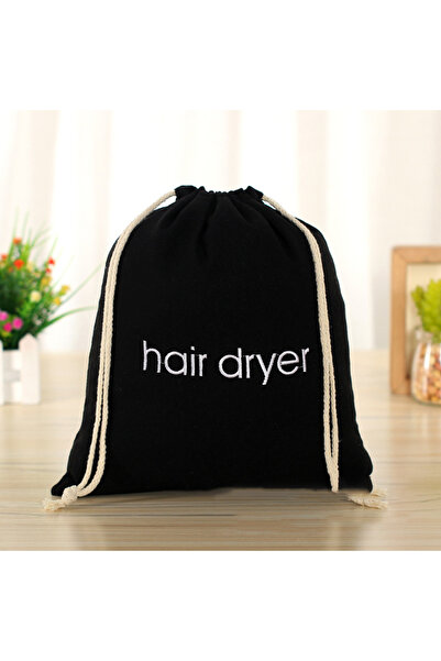 Choice1 Black Hair Dryer Cloth Bag Hair Diffuser Hairdryer Bag Drawstring Clo...