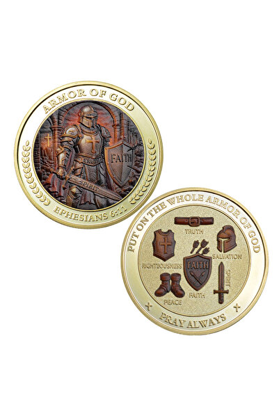 Choice Gold New Pray Always Collection Coin Put on The Whole of God Knight So...