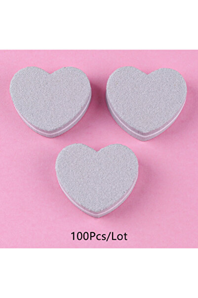 choice2 100Pcs Grey 50/100Pcs Heart Shape Mini Nail Files Buffer Blocks 100/1...