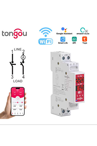 TONGOU Tuya WiFi întrerupător inteligent de protecție la supratensiune și sub...