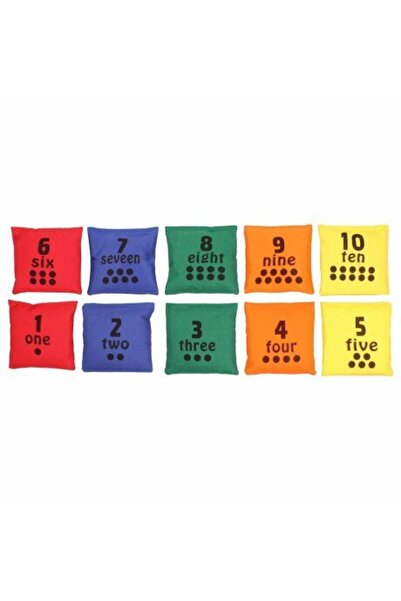 Merco Set de 10 pungi didactice, Bean Number, cu umplutură de bile de cauciuc...
