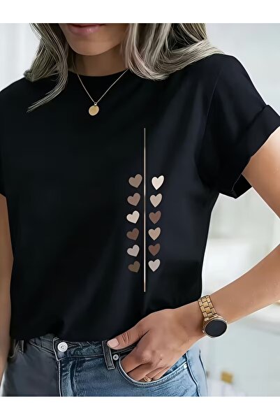 puolikuu Tricou unisex cu croială confortabilă, cu panglică și imprimeu dublu