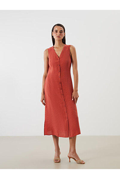 LC Waikiki V Neck A-Line Modal Blend Dress
