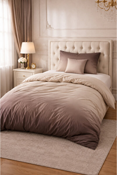Sendia Bed linen 1 person 140x200 cm, degraded beige model, 3 pieces, cotton,...