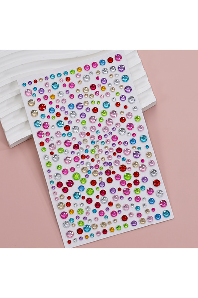 choice2 NK-LT-100 1pc 3D Colorful Star/Flower Face Diamond Sticker Bling Rhin...