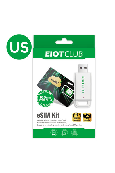 Choice1 eSIM Kit (US) EIOTCLUB eSIM Card, Unlimited eSIM Download, eSIM Adapt...