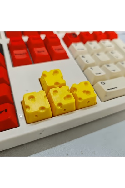 Choice 4pcs 1/4pcs 3D Cheese Artisan Keycap, Resin Custom Keycap for Cherry M...