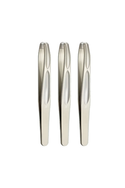 Choice4 Light Golden 3pcs 2/3/6pcs Premium Round Head Tweezers for Eyebrow & ...