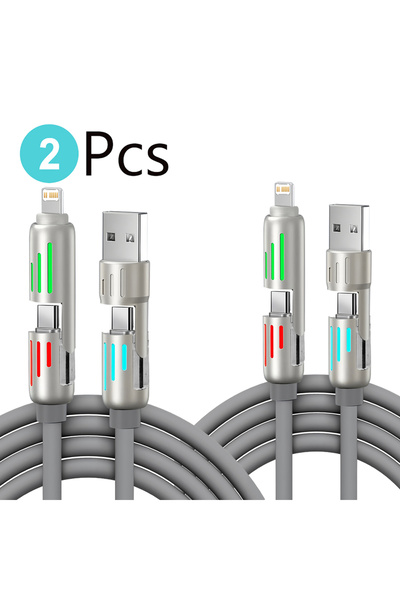 Choice1 كابل شحن USB-C 2 في 2 رمادي اللون، قطعتان، 240 واط، شحن سريع، سلك USB...