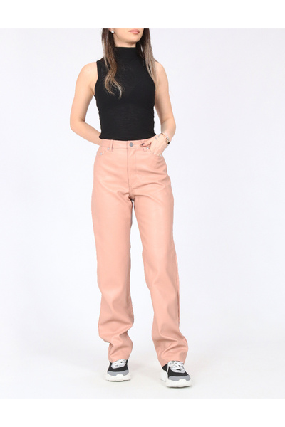 Evendi Faux Leather pants, Pink