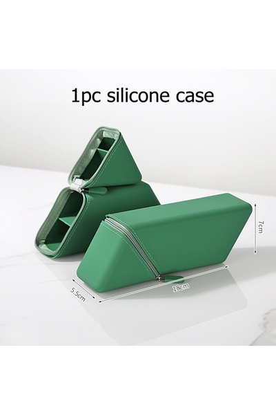 Choice Green Silicone Pencil Case Foldable Large Capacity Pencil Case Expanda...