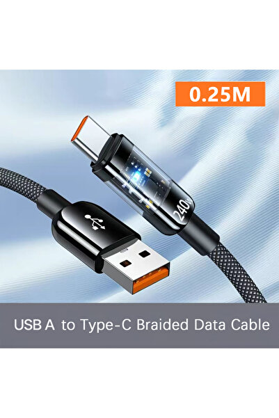 Choice5 كابل شحن سريع جداً من USBA إلى Type C بطول 0.25 متر، 240 واط، مصنوع م...