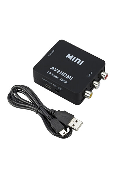 Choice1 محول AV2HD أسود من RCA AV إلى HDMI متوافق مع صندوق فيديو AV/CVSB L/R ...