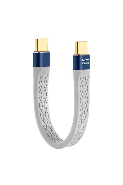 Choice كابل قصير بطول 13 سم من USB C إلى Type C PD بقوة 240 واط، مزود بتقنية ...