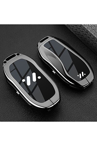 Choice5 غطاء مفتاح السيارة من سبيكة الزنك بتصميم A-Style 4-أسود-قطعة واحدة لس...