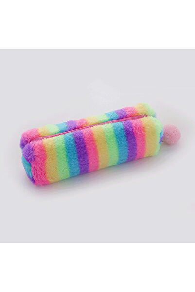 Choice1 SKU1 Colorful striped pencil case, cute rainbow colors, Portable stor...
