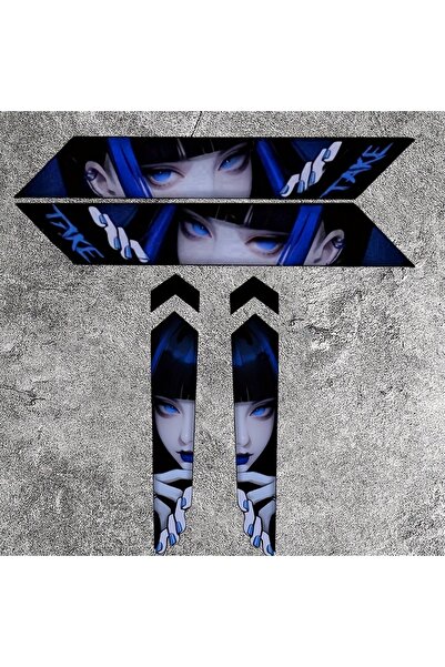 Choice3 a set-1 Four anime eye stickers for bicycle frames in JDM style. Thes...