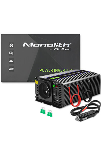 Qoltec Monolith 600 MS Invertor de tensiune ondulator sinusoidal |   12V la 2...