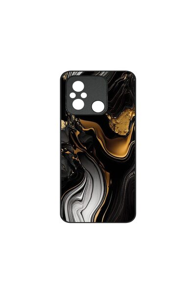 bestcase Тънък стъклен калъф, съвместим с Xiaomi Redmi 12C, течни цветове, HD...